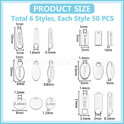 300Pcs 6 Styles 304 Stainless Steel Charms&nbsp;STAS-UN0063-84