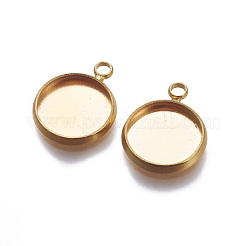 Brass Pendant Cabochon Settings&nbsp;X-KK-WH0033-04G