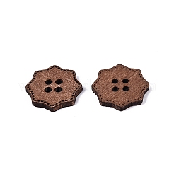 4-Hole Flower Wood Buttons&nbsp;BUTT-Q046-12B