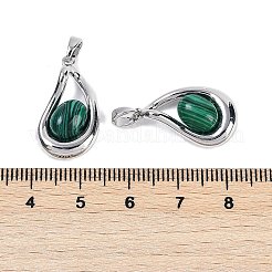 Synthetic Malachite Teardrop Pendants&nbsp;KK-U043-39P-01
