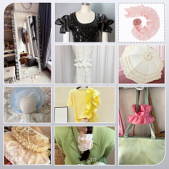 Polyester Ruffled Ribbon&nbsp;DIY-WH0632-77A