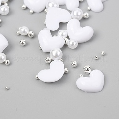 Heart Plastic Cabochons Nail&nbsp;MRMJ-I001-04B-S