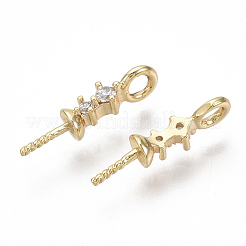 Brass Micro Pave Cubic Zirconia Peg Bails Charms&nbsp;KK-S356-046G-NF