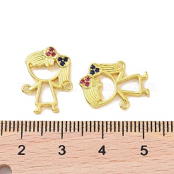Golden Brass Micro Pave Cubic Zirconia Connector Charms&nbsp;KK-L209-058G-01