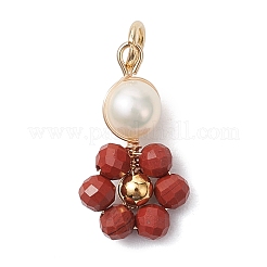 12Pcs 12 Styles Natural Mixed Gemstone Faceted Round Coppwer Wire Wrapped Pendants&nbsp;PALLOY-JF02911