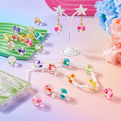 18Pcs 9 Colors Transparent Resin Inner Dried Flower Beads&nbsp;RESI-TA0003-29