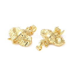 Rack Plating Brass Pave Cubic Zirconia Pendants&nbsp;KK-O142-28G