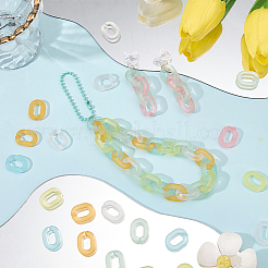 280Pcs 7 Colors Transparent Acrylic Linking Rings&nbsp;MACR-SP0001-41