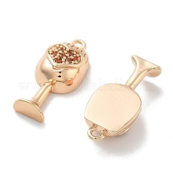 Brass Micro Pave Cubic Zirconia Pendants&nbsp;KK-M102-31G