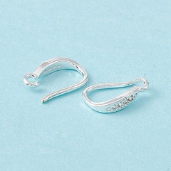 Brass Micro Pave Clear Cubic Zirconia Ear Hooks&nbsp;ZIRC-P100-05S