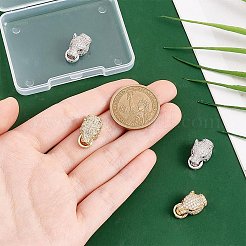 4 Sets 2 Colors Brass Micro Pave Cubic Zirconia Fold Over Clasps&nbsp;FIND-AR0004-96