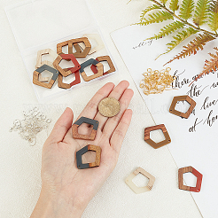 DIY 16 Pcs Wooden Dangle Earring Making Kits&nbsp;DIY-OC0006-42