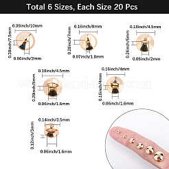 120Pcs 6 Styles Brass Bead Cap Pendant Bails&nbsp;DIY-SP0004-25LG