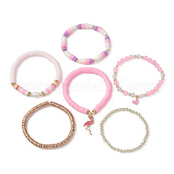 6Pcs 6 Style Natural Malaysia Jade & Pearl & Synthetic Hematite Beaded Stretch Bracelets Set&nbsp;BJEW-JB09734