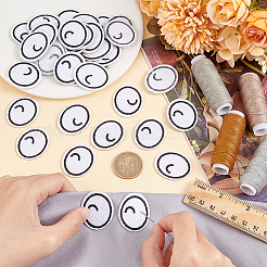 20 Pairs Cartoon Eyes Polyester Embroidery Cloth Iron on Patches&nbsp;PATC-BC0001-10