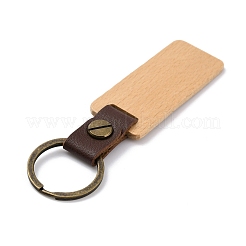 Wooden Pendant Keychain&nbsp;KEYC-WH0036-29B-01