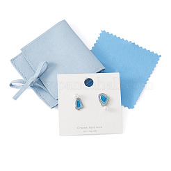 Brass Enamel Stud Earrings&nbsp;EJEW-TADJ0001-02