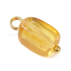 Natural Amber Rectangle Charms&nbsp;PALLOY-JF05006