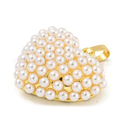 Rack Plating Brass & ABS Plastic Imitation Pearl Pendants&nbsp;X-KK-N255-03E-G-RS