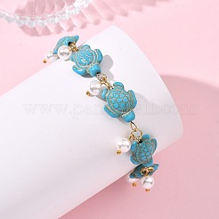 Round Shell Pearl Beads Charm Bracelets&nbsp;BJEW-JB14132-01