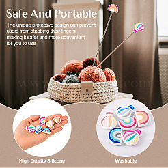 6Pcs 6 Styles Silicone Knitting Needle Cap Protector&nbsp;SIL-TA0002-40