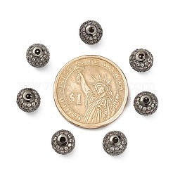 CZ Brass Micro Pave Grade AAA Clear Color Cubic Zirconia Round Beads&nbsp;KK-O065-8mm-05B-NR