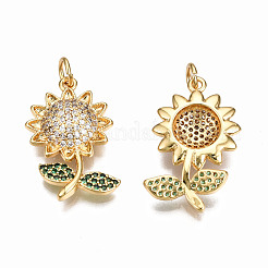 Brass Micro Pave Cubic Zirconia Pendants&nbsp;ZIRC-Q200-013-NF