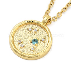 304 Stainless Steel Cubic Zirconia Constellation Flat Round Pendants&nbsp;STAS-S145-01A