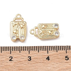 Brass Clear Cubic Zirconia Pendants&nbsp;KK-C168-05G