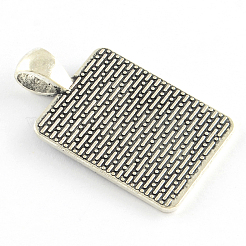 Tibetan Style Rectangle Alloy Pendant Cabochon Settings&nbsp;TIBEP-Q051-37AS-RS