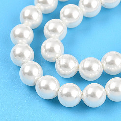 Baking Paint Pearlized Glass Pearl Bead Strands&nbsp;HY-N002-4mm-A11