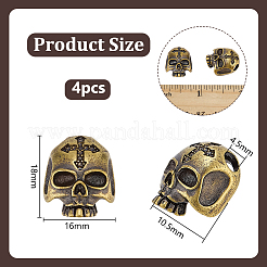 4Pcs Brass European Beads&nbsp;KK-OC0001-79AB