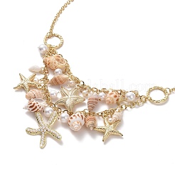 Trendy Shell Bib Beach Necklaces&nbsp;NJEW-N0031-01