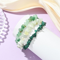 Natural & Synthetic Mixed Gemstone Chips Beaded Multi-strand Bracelets for Women&nbsp;BJEW-JB13986