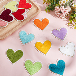 15Pcs 15 Colors Towel Embroidery Style Cotton Iron on/Sew on Patches&nbsp;DIY-HY0002-32