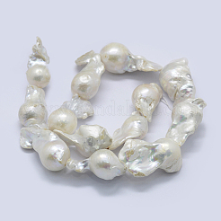 Natural Baroque Pearl Keshi Pearl Beads Strands&nbsp;PEAR-K004-15