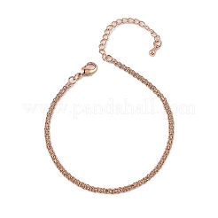Brass Rope Chain Bracelets for Women&nbsp;BJEW-G735-08RG