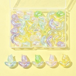 48Pcs 2 Styles UV Plating Transparent Acrylic Beads&nbsp;SACR-FS0001-36