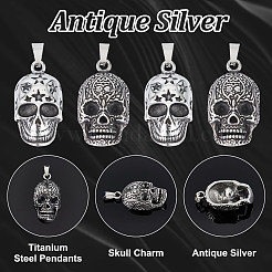 4Pcs 2 Styles Stainless Steel Pendants&nbsp;STAS-UN0054-69