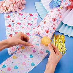 45Pcs 3 Styles Heart Print Plastic Cookies Storage Bags&nbsp;ABAG-TA0001-22