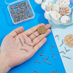 100Pcs Brass with Stainless Steel Fishing Fishhook Connector Clasp&nbsp;FIND-FH0010-48P