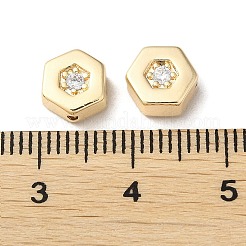 Brass Micro Pave Cubic Zirconia Beads&nbsp;KK-F862-19G