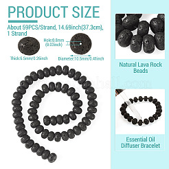 1 Strand Natural Lava Rock Beads Strands&nbsp;G-TA0003-44C