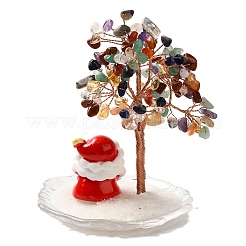 Christmas Natural Gemstone Chips Tree Decorations&nbsp;DJEW-K028-02E
