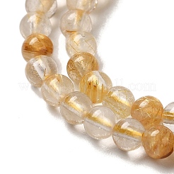 Natural Gold Rutilated Quartz Beads Strands&nbsp;G-B090-A30-03