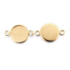 201 Stainless Steel Cabochon Connector Settings&nbsp;STAS-F191-15G-D