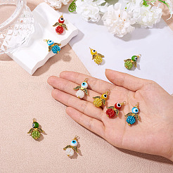 10Pcs 5 Colors Glass Seed Beads Alloy Pendants&nbsp;FIND-TA0005-74