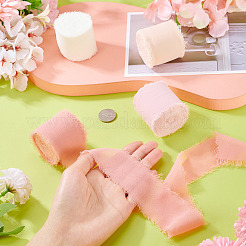 4 Rolls 4 Colors Frayed Polyester Ribbon&nbsp;OCOR-TA0002-87B