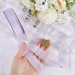 20 Yards Iridescent Polyester Ruffled Ribbon for Sewing Decoration&nbsp;OCOR-WH20007-13C