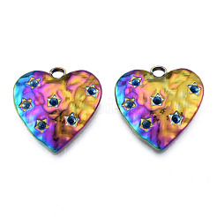 Rack Plating 304 Stainless Steel Pendant Rhinestone Settings&nbsp;STAS-N098-213M